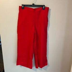 Loft Wide Leg Cropped Linen Pants